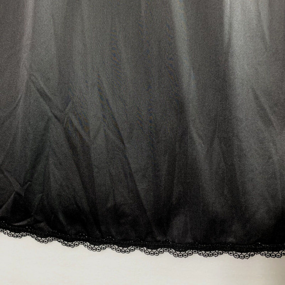 Vtg Shadowline Full Slip Womens 36 Bust Black Nylon Lace Slip Dress Whimsygoth - Picture 7 of 7
